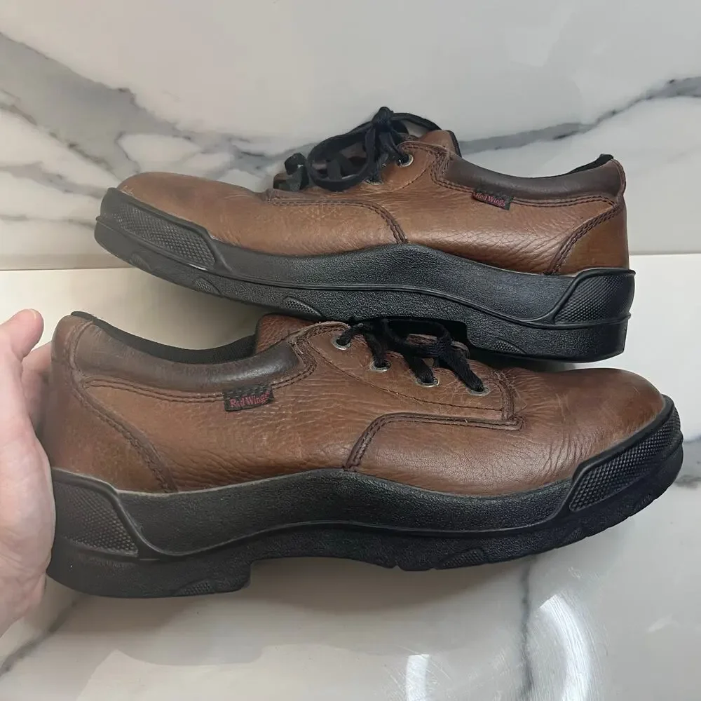 Red Wing 6611 Men's Brown Leather Steel Toe Lace-Up Work Shoes Sz 10 D Safety